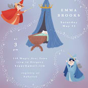 "Disney Fairies Flora, Fauna & Merryweather" - Baby Shower Invitations in Magic by Yuliya Evseeva - Detail