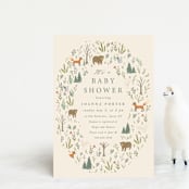 "Oval Forest" - Baby Shower Invitations in Sand by Hannah Williams - Front