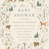 "Oval Forest" - Baby Shower Invitations in Sand by Hannah Williams - Detail