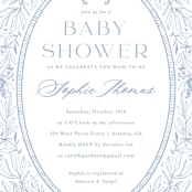 "Parisian Garden" - Baby Shower Invitations in Sky by Kristen Smith - Detail