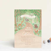 "Into the Woods" - Baby Shower Invitations in Earth by Jennifer Wick - Front