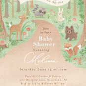 "Into the Woods" - Baby Shower Invitations in Earth by Jennifer Wick - Detail