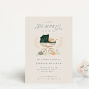 "Pumpkin Stroller" - Baby Shower Invitations in Pumpkin by Petra Kern - Front