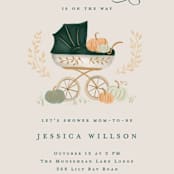 "Pumpkin Stroller" - Baby Shower Invitations in Pumpkin by Petra Kern - Detail