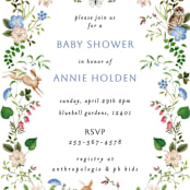"Spring woodland" - Baby Shower Invitations in Elderflower by Sarah Knight - Detail