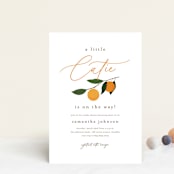 "Little Cutie" - Baby Shower Invitations in Clementine by Stacey Meacham - Front