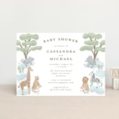 "Little Animal World" - Baby Shower Invitations in Air by Jennifer Holbrook - Front