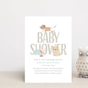 "Puppy" - Baby Shower Invitations in Little Boy Blue by Itsy Belle Studio - Front