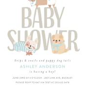 "Puppy" - Baby Shower Invitations in Little Boy Blue by Itsy Belle Studio - Detail