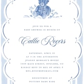 "French Teddy Bear" - Baby Shower Invitations in Gardenia by Pati Cascino - Detail