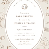 "autumn toile" - Baby Shower Invitations in Acorn by Rebecca Durflinger - Detail