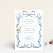 "Ribbon Garden" - Baby Shower Invitations in Blueberry by Elly - Front