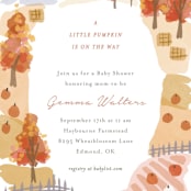 "autumn countryside" - Baby Shower Invitations in Candy by Rebecca Durflinger - Detail