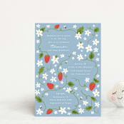 "Berry Sweet" - Baby Shower Invitations in Blueberry by Hudson meet Rose - Front