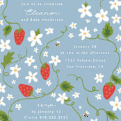 "Berry Sweet" - Baby Shower Invitations in Blueberry by Hudson meet Rose - Detail