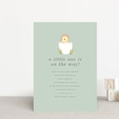 "Lil Duck" - Baby Shower Invitations in Sage by Itsy Belle Studio - Front