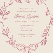 "Winnie" - Baby Shower Invitations in Rose by Robert and Stella - Detail
