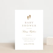 "Footprint" - Baby Shower Invitations in Golden by Stacey Meacham - Front