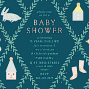"Trellis" - Baby Shower Invitations in Hunter by Eve Schultz - Detail