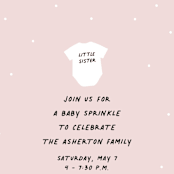 "Little Sibling" - Baby Shower Invitations in Cotton Candy by Lea Delaveris - Detail
