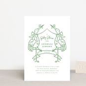 "Stork Crest" - Baby Shower Invitations in Lawn by mo kelley - Front