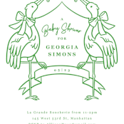 "Stork Crest" - Baby Shower Invitations in Lawn by mo kelley - Detail