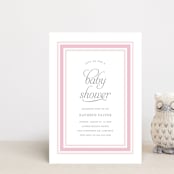 "Border Ribbon" - Baby Shower Invitations in Rosy Cheeks by Carolyn MacLaren - Front