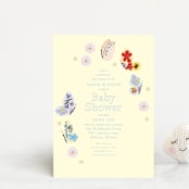 "Butterfly Florals" - Baby Shower Invitations in Daffodil by Baumbirdy - Front