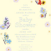 "Butterfly Florals" - Baby Shower Invitations in Daffodil by Baumbirdy - Detail