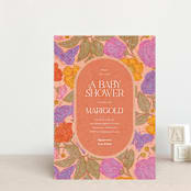 "Vintage Garden" - Baby Shower Invitations in Peach by Simona Camp - Front
