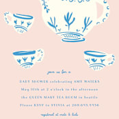 "China Tea Set" - Baby Shower Invitations in Blush by Ani Somi - Detail