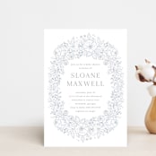 "Wild Roses" - Baby Shower Invitations in Powder Blue by Kristen Smith - Front