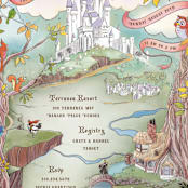 "Sleeping Beauty Storybook Forest" - Baby Shower Invitations in Mint by Becky Nimoy - Detail