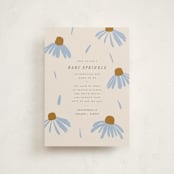 "Flower Sprinkle" - Baby Shower Invitations in Sky by Aviva Atri - Front