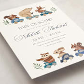 "woodland cars" - Baby Shower Invitations in Navy by Vivian Yiwing - Detail