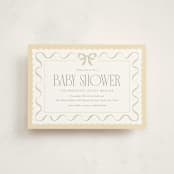 "Ribbon Toss" - Baby Shower Invitations in Lemon by Robert and Stella - Front