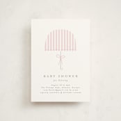 "Bow Brolly" - Baby Shower Invitations in Rose by Angela Thompson - Front