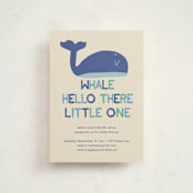 "Whale Hello" - Baby Shower Invitations in Sea by Harriet Richter - Front