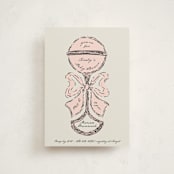 "Antique Rattle" - Baby Shower Invitations in Rose by Gwen Bedat - Front
