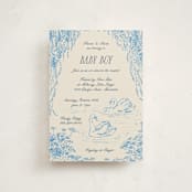 "Sweet Swan" - Baby Shower Invitations in Bluebell by Pati Cascino - Front