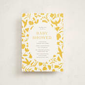 "Hummingbird Garden" - Baby Shower Invitations in Saffron by Eve Schultz - Front