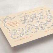 "Ribbon of Joy" - Baby Shower Invitations in Citrus Sky by Zove Ahhh - Detail