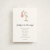 "Little Stork" - Baby Shower Invitations in Blush by Ani Somi - Front