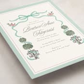 "Tiny Topiary" - Baby Shower Invitations in Aquamarine by Jackie Crawford - Detail