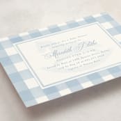 "Classic Gingham" - Baby Shower Invitations in Sky by Melinda Denison - Detail