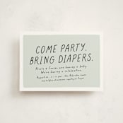 "Bring diapers" - Baby Shower Invitations in Mint by Lea Delaveris - Front