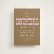 "Cowgirl on the Way!" - Baby Shower Invitations in Cocoa by Maggie Daugherty - Front