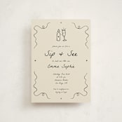 "Doodle Sip and See" - Baby Shower Invitations in Ivory by Stephanie Heinrich Godbout - Front