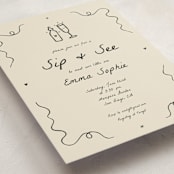 "Doodle Sip and See" - Baby Shower Invitations in Ivory by Stephanie Heinrich Godbout - Detail