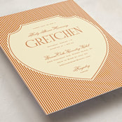 "The Club Crest" - Baby Shower Invitations in Citrus by Ashlee Townsend - Detail